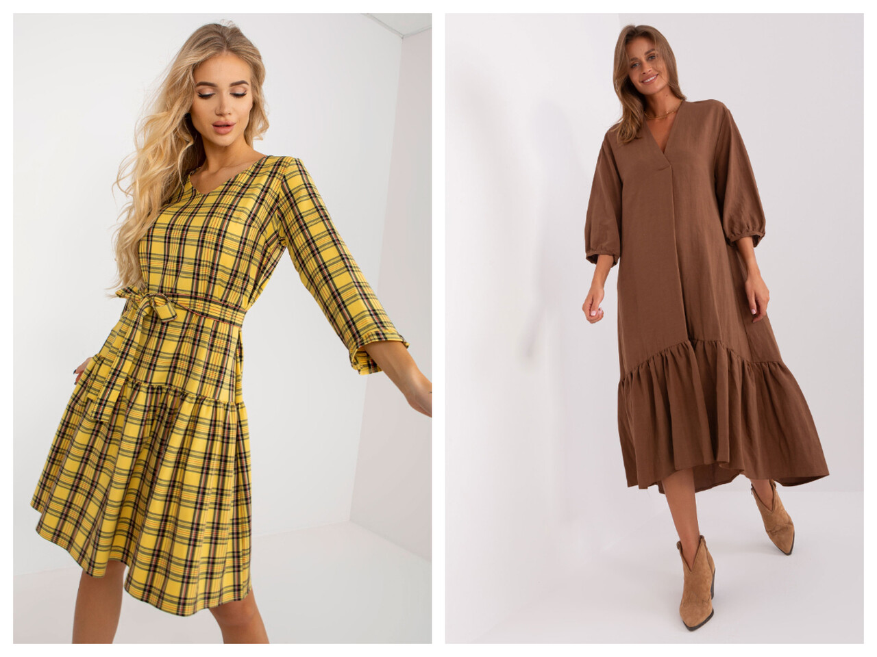 Sukienki z falbankami we wzory