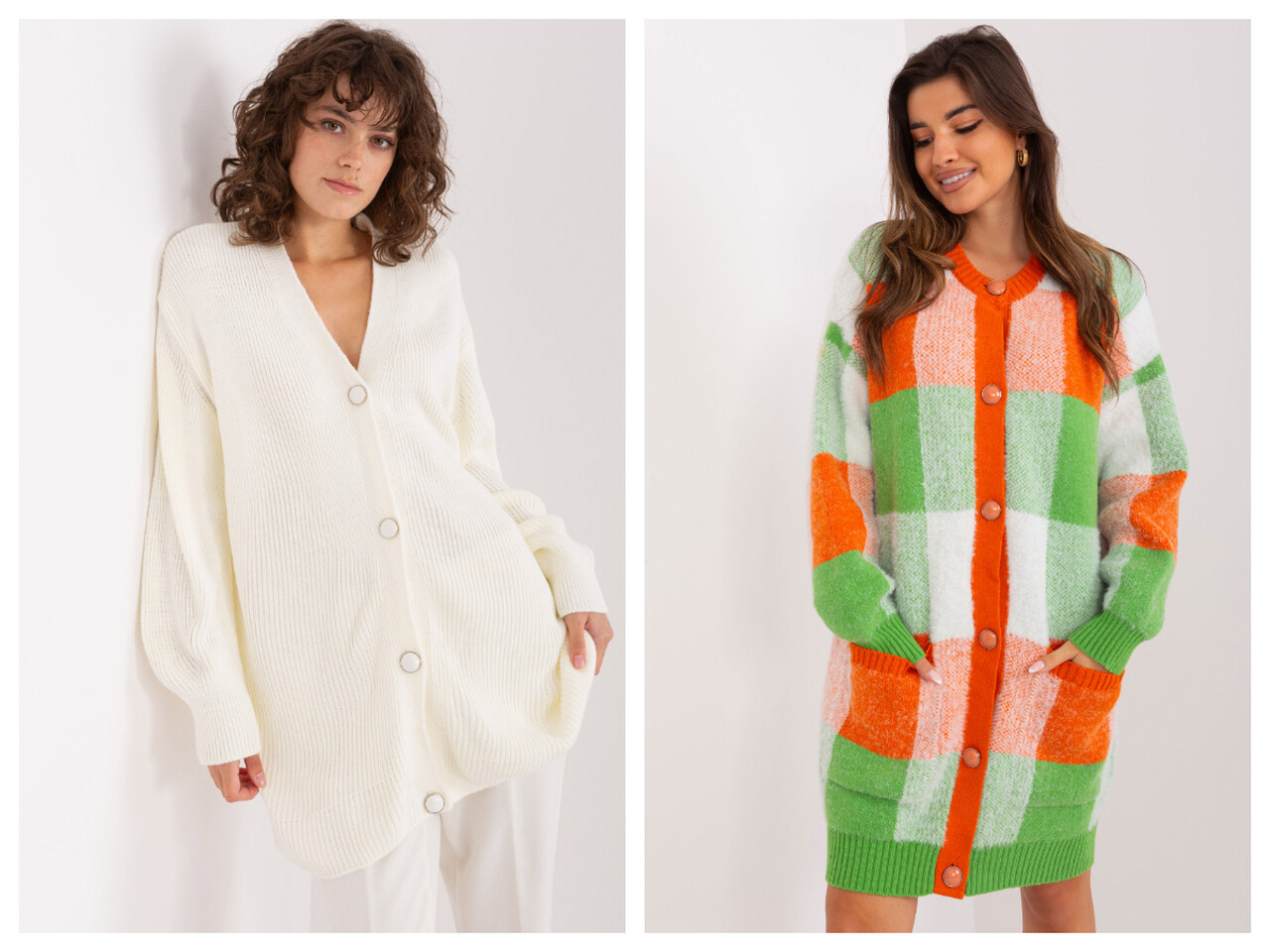 Swetry damskie rozpinane na guziki - sklep eButik.pl Swetry damskie rozpinane w kratę