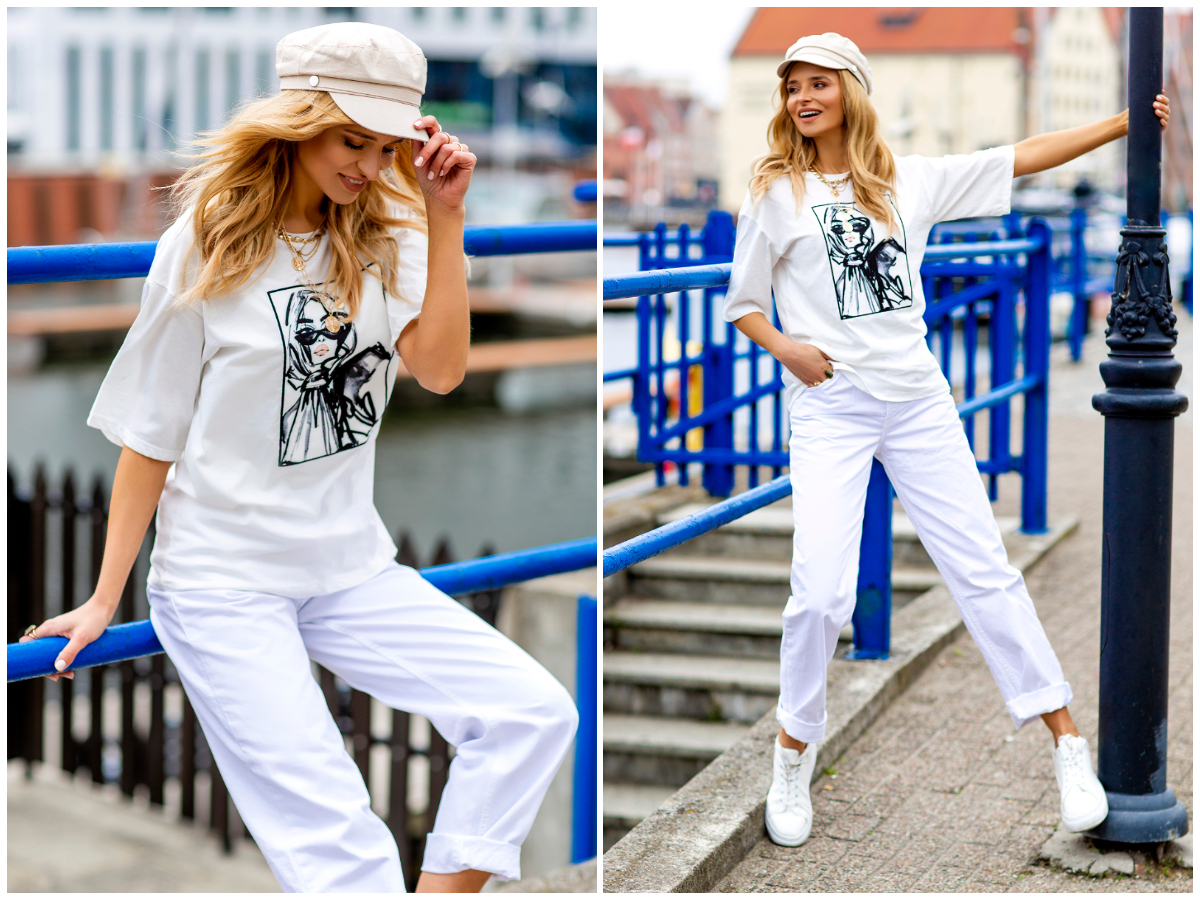 Styl marynarski w modzie Czapka bosmanka w marynarskim stylu z factoryprice.pl.