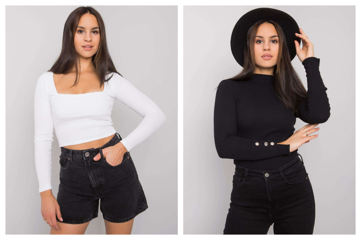 Bluzka damska w hurtowni online w kolorze czarnym