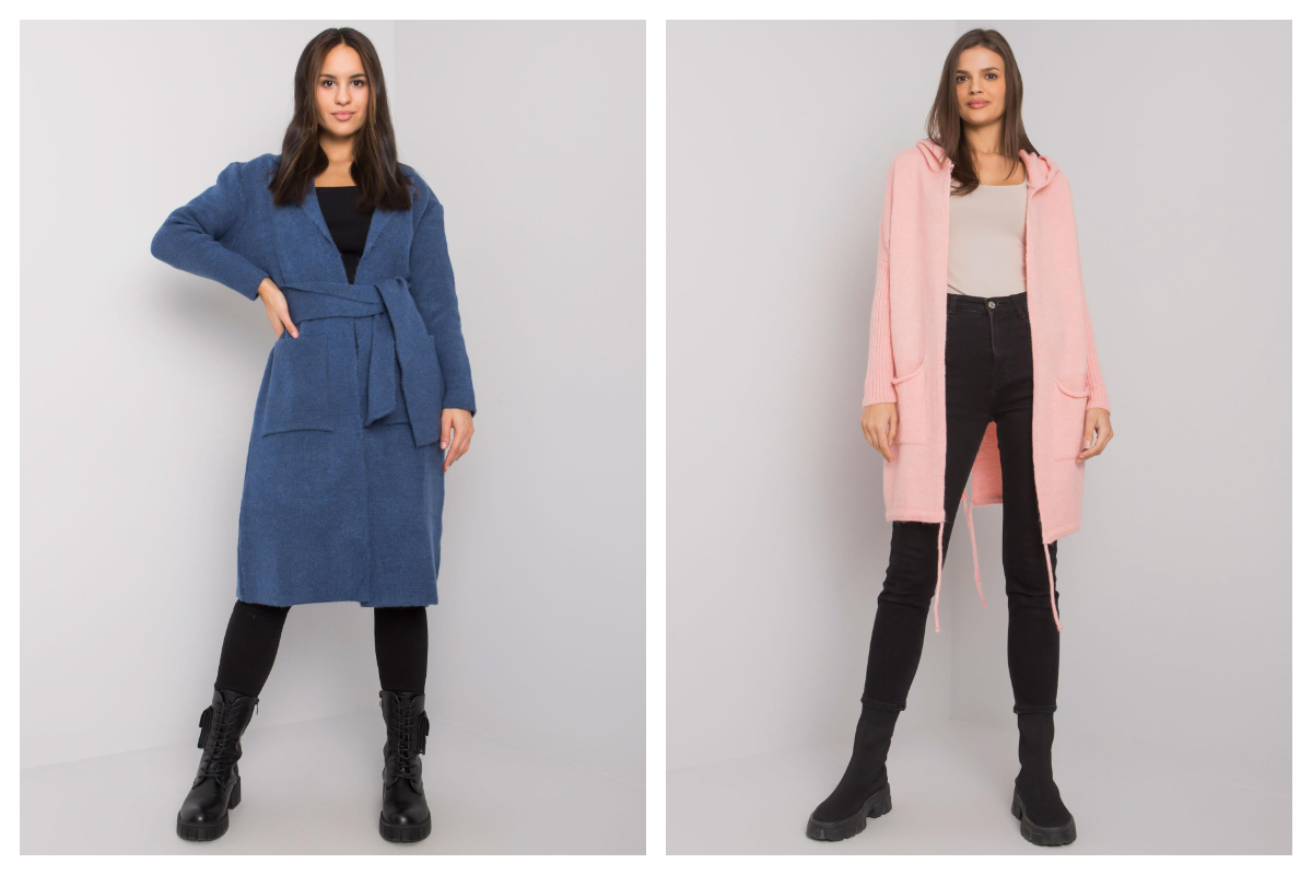 Modne długie kardigany na zimę dostępne w internetowej hurtowni factoryprice.eu