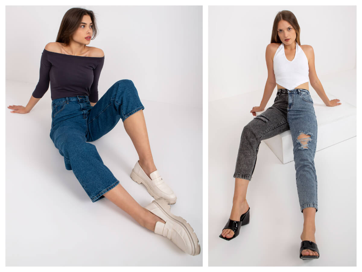 Jeansowe spodnie z wysokim stanem hurtowo z factoryprice.eu Jeansowe spodnie z wysokim stanem hurtowo z factoryprice.eu